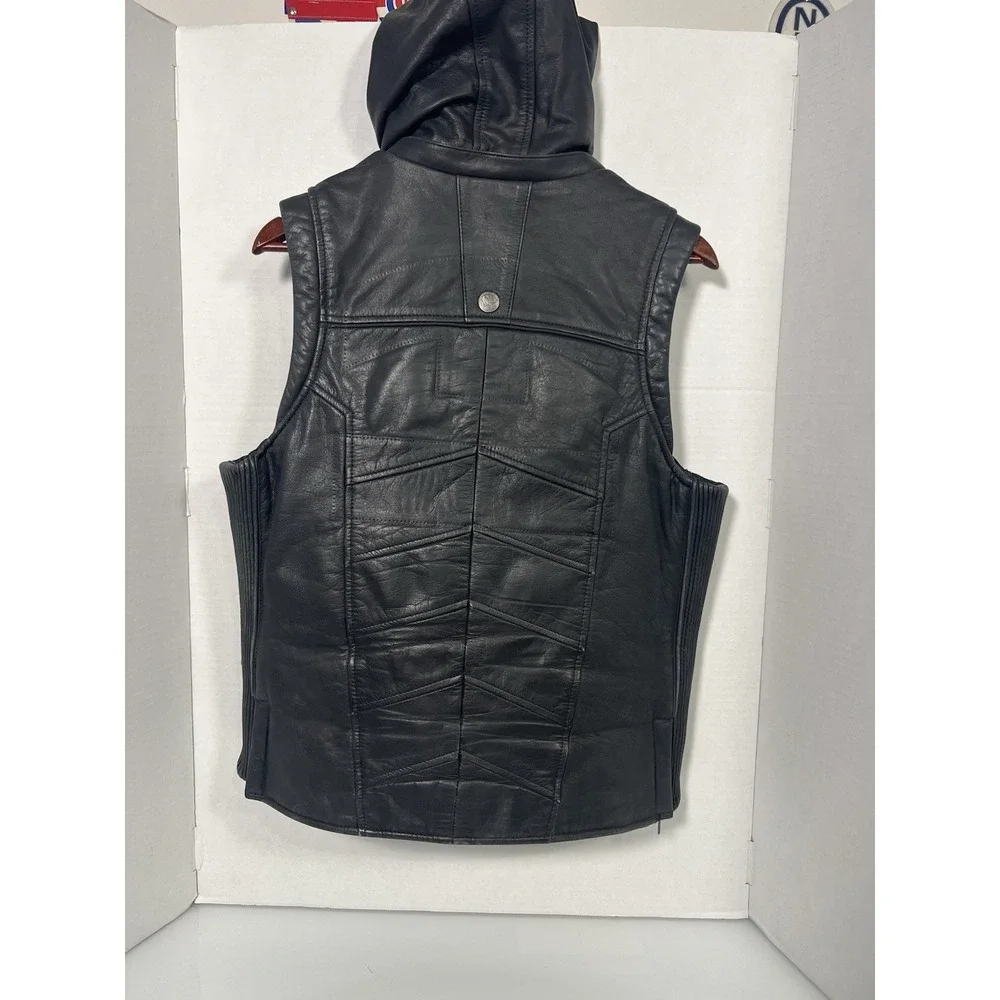 Speed And Strength Hell's Belles Leather Hoodie Vest Women's LARGE Black - Picture 10 of 11